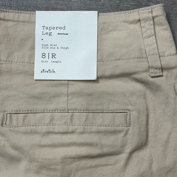 Women’s a new day 8 Medium Chino Khakis Pants Khaki Tapered Leg Stretch Rolled - Picture 8 of 12
